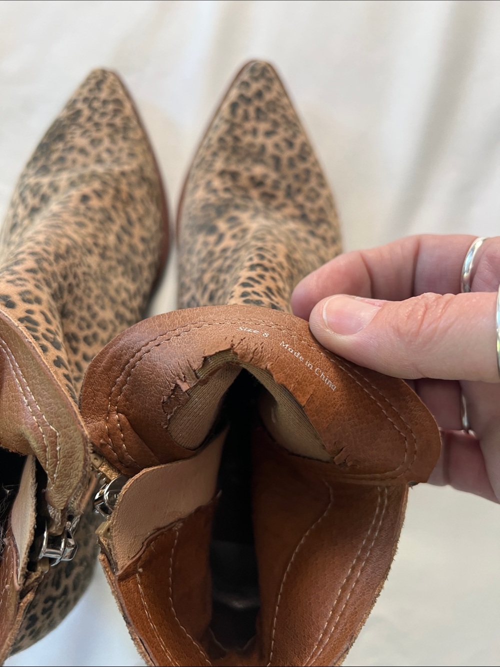 Dolce Vita Serna Leopard Print Suede Ankle Booties - Picture 9 of 9
